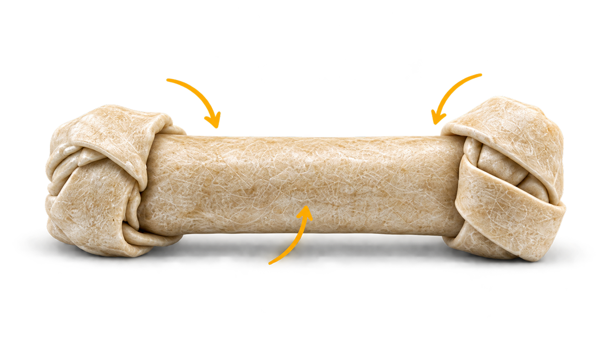 Typical rawhide chew
