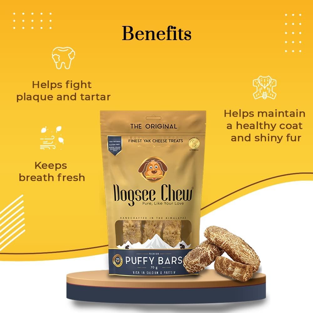 Dogsee Chew Puffies Bar Yak Cheese Training  Treats