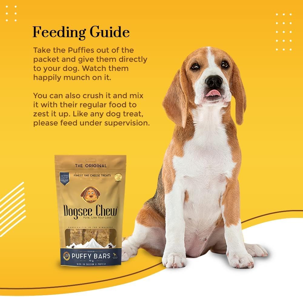 Dogsee Chew Puffies Bar Yak Cheese Training  Treats