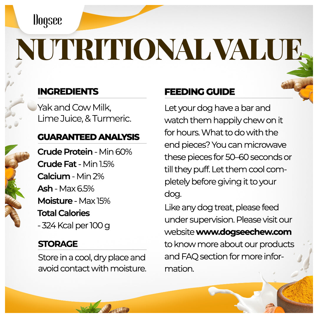 Dogsee Turmeric Yak Cheese Himalayan Dog Chews