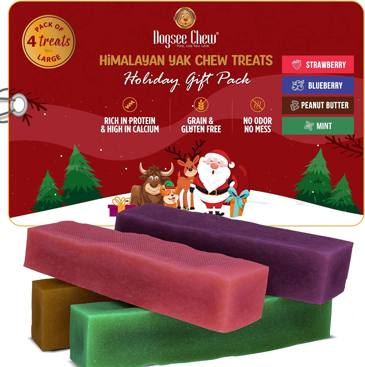 Dogsee Festive for Dogs (Strawberry, Blueberry, Peanut & Mint)