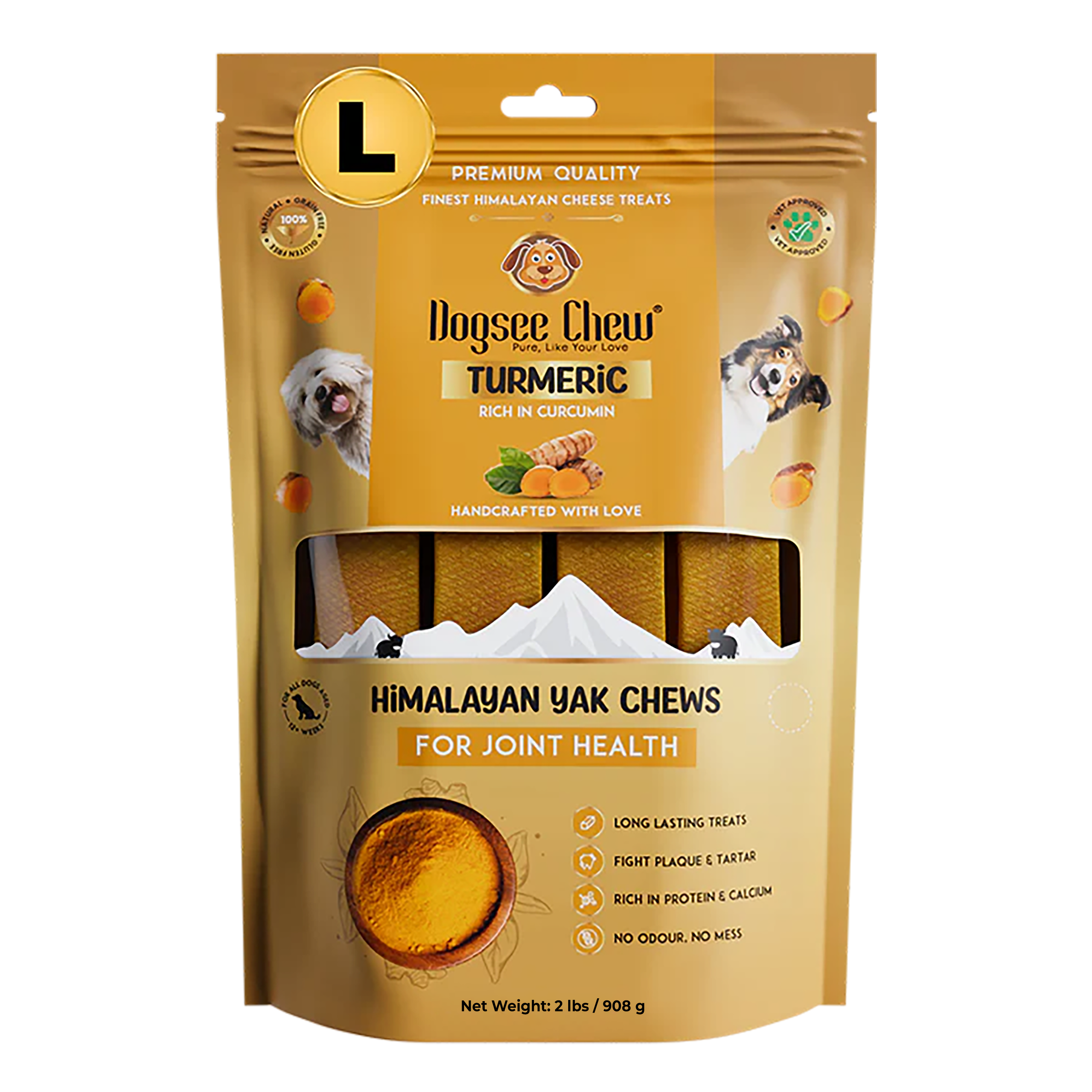 Dogsee Turmeric Yak Cheese Himalayan Dog Chews