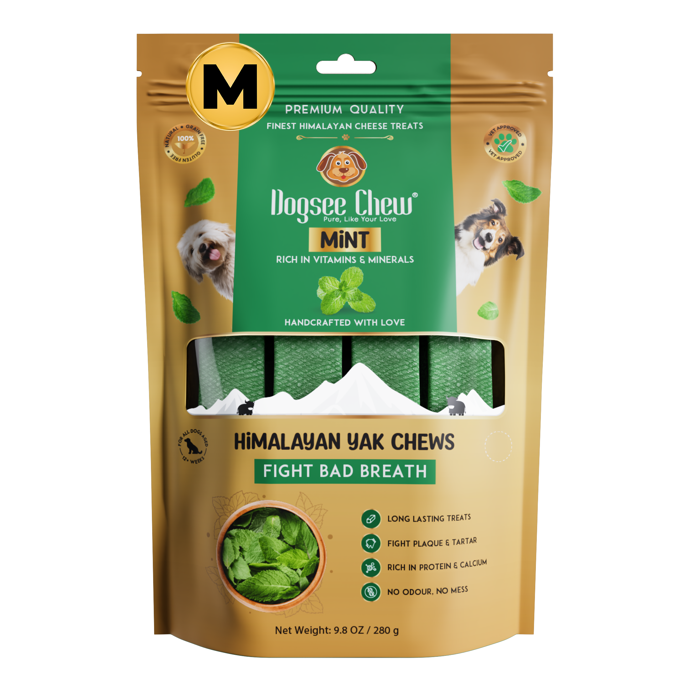 Dogsee Mint Yak Cheese Himalayan Dog Chews