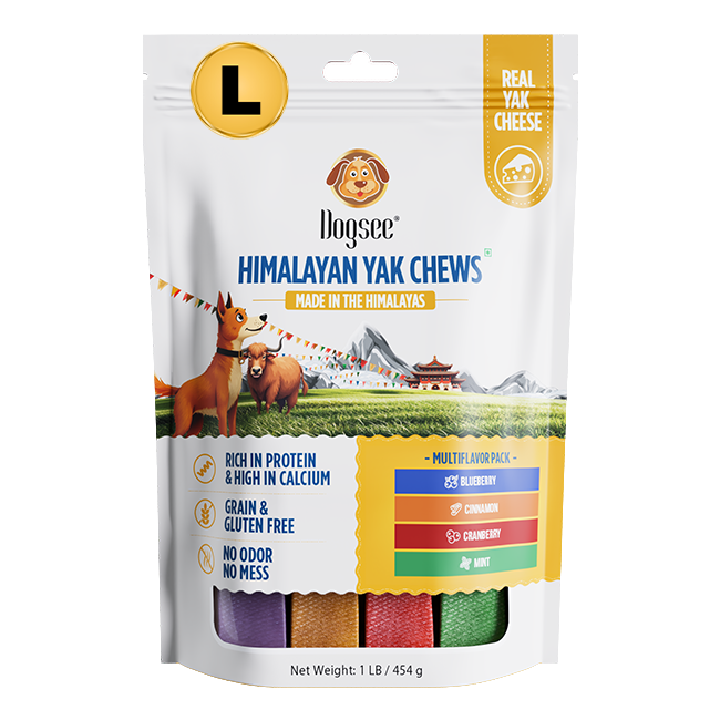 Dogsee Multiflavor Yak Chews(Blueberry Cranberry Cinnamon & Mint)