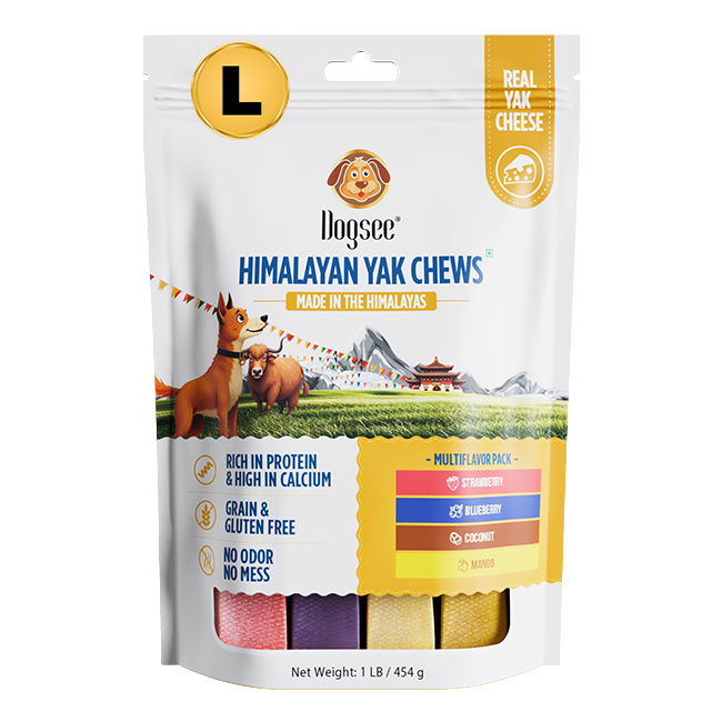 Dogsee Multiflavor Yak Chews(Strawberry Blueberry Coconut Mango)