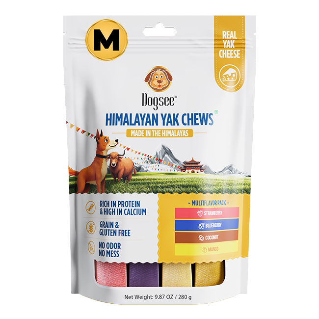 Dogsee Multiflavor Yak Chews(Strawberry Blueberry Coconut & Mango)