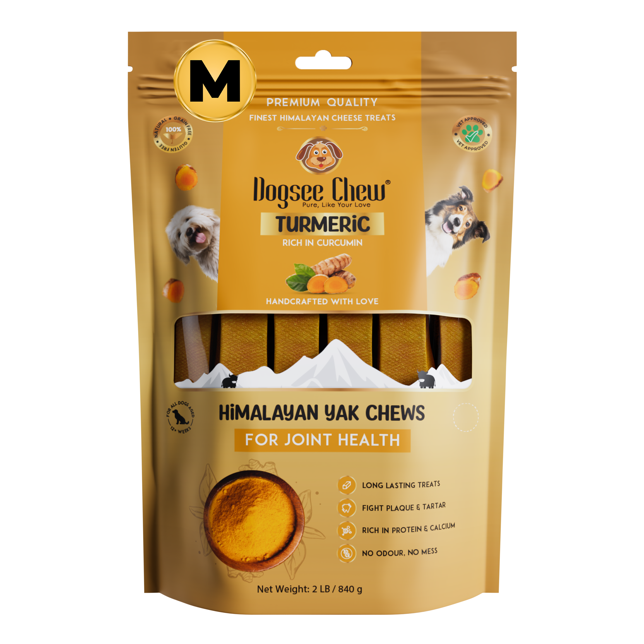 Dogsee Turmeric Yak Cheese Himalayan Dog Chews