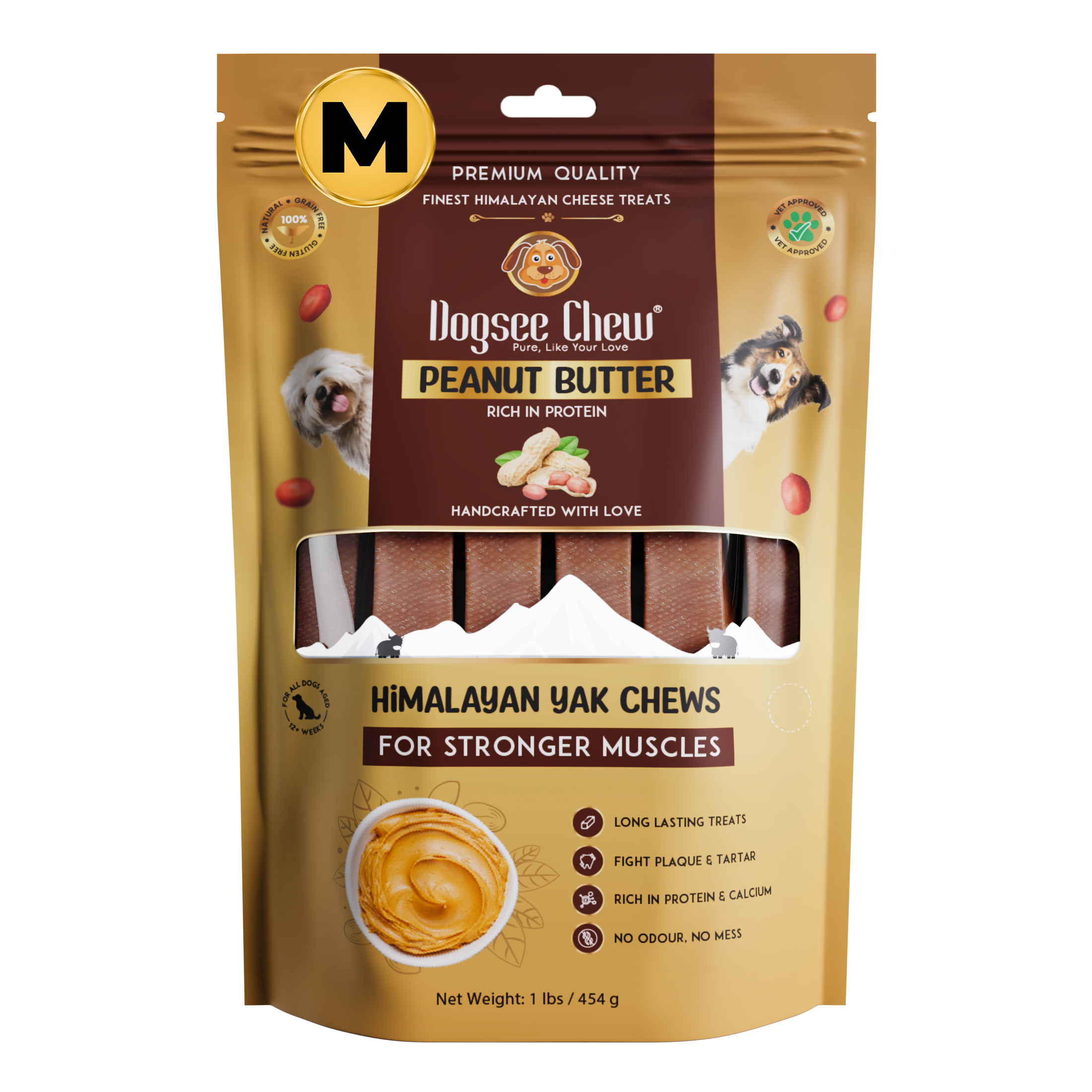Dogsee Peanut Butter Yak Cheese Himalayan Dog Chews