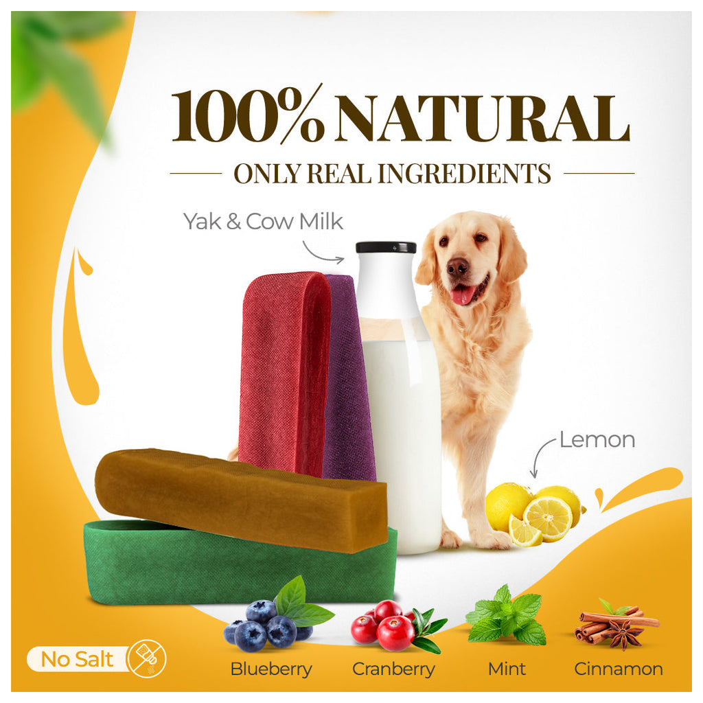 Dogsee Multiflavor Yak Chews(Blueberry Cranberry Cinnamon & Mint)