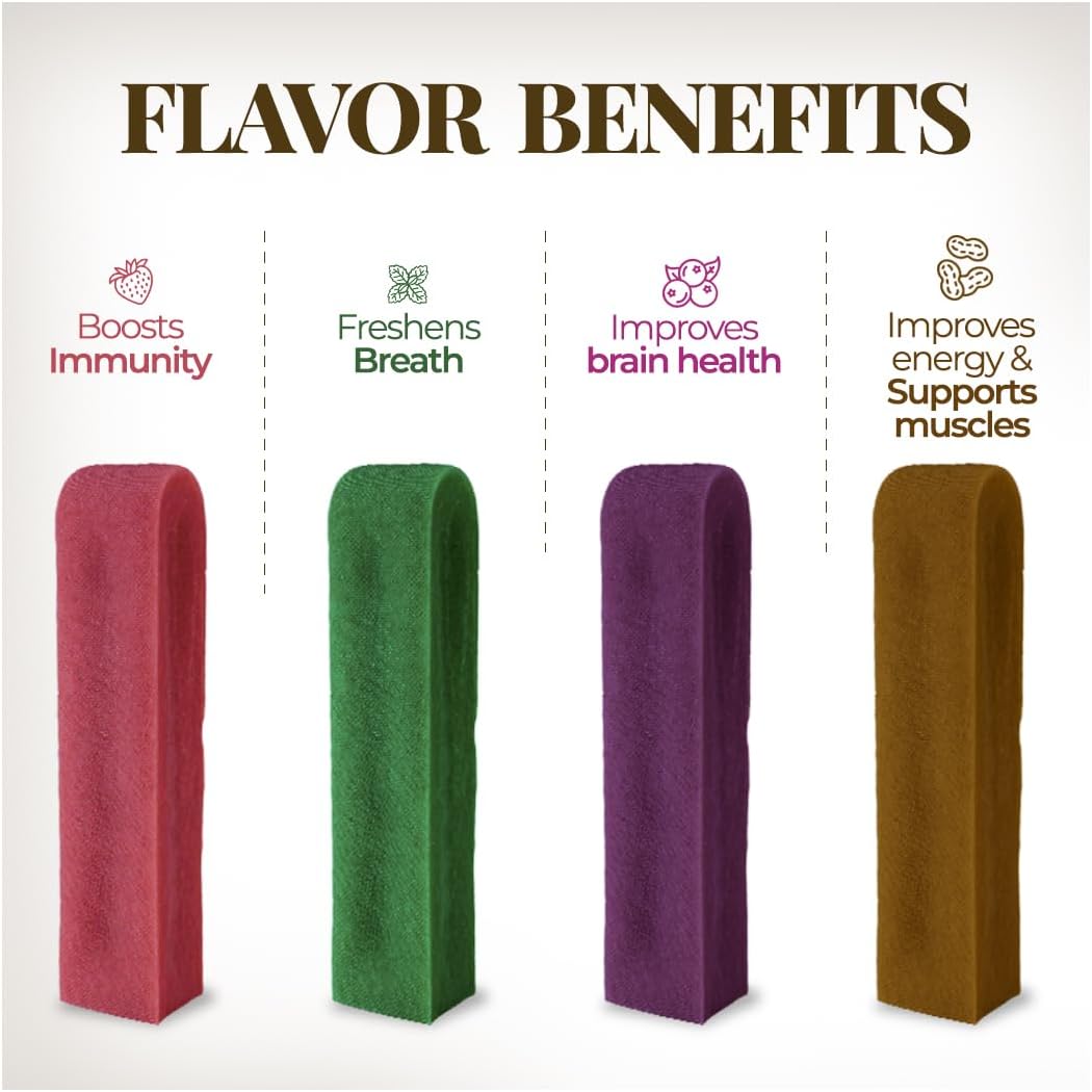 Dogsee Multiflavor Yak Chews(Strawberry Blueberry Peanut Butter & Mint)