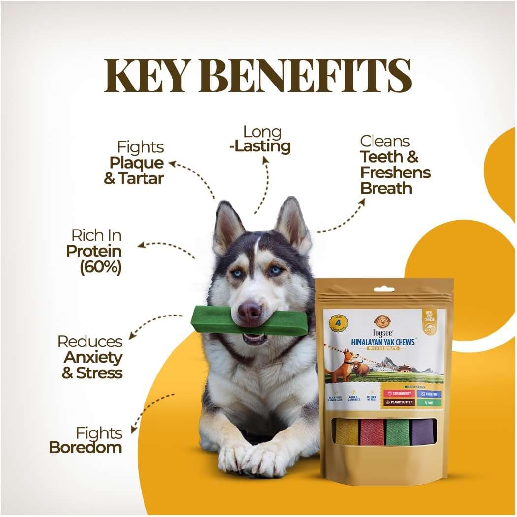 Dogsee Multiflavor Yak Chews(Strawberry Blueberry Coconut Mango)