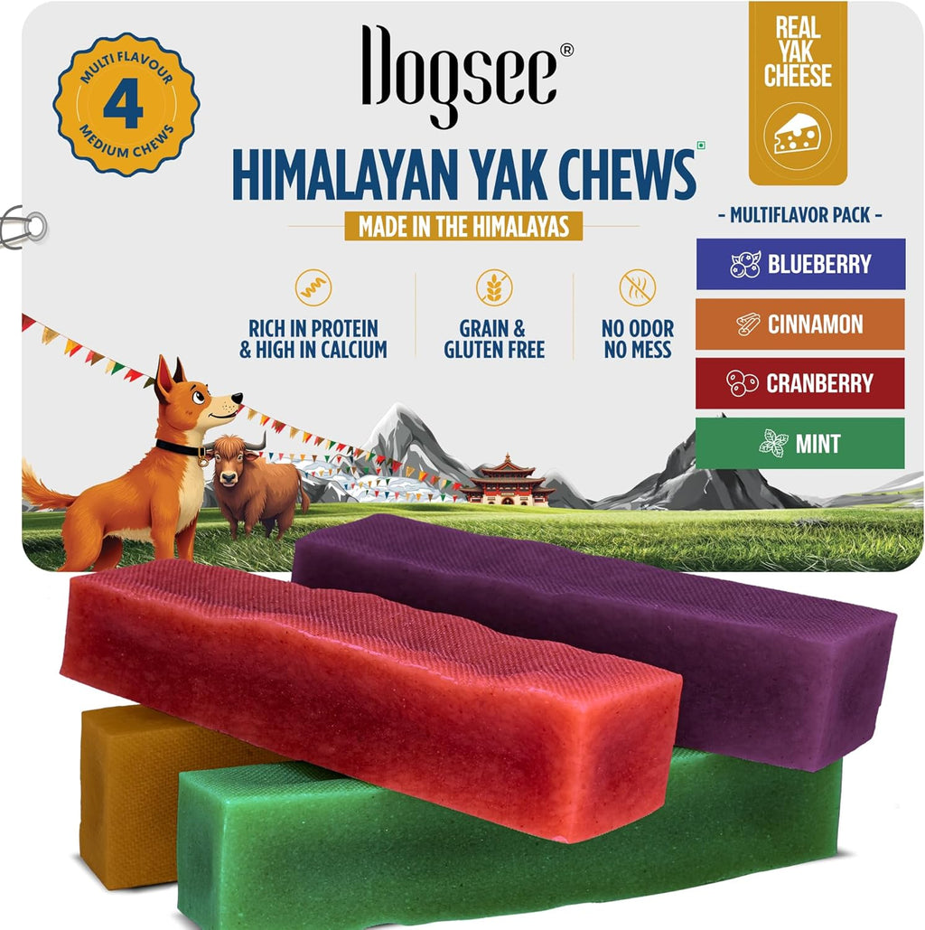 Dogsee Multiflavor Yak Chews(Blueberry Cranberry Cinnamon & Mint)
