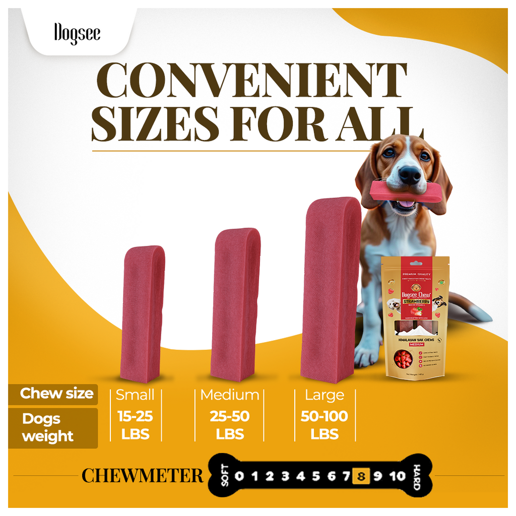Dogsee Strawberry Yak Cheese Himalayan Dog Chews