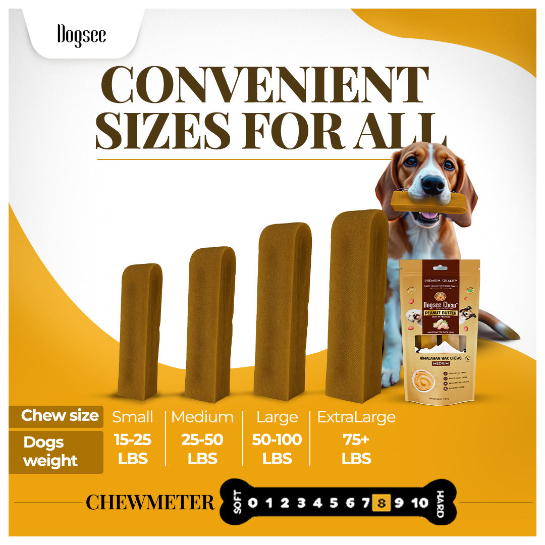 Dogsee Peanut Butter Yak Cheese Himalayan Dog Chews